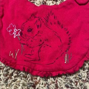 Baby gap one size squirrel with flowers bib
